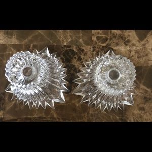 2 starburst crystal candle holder